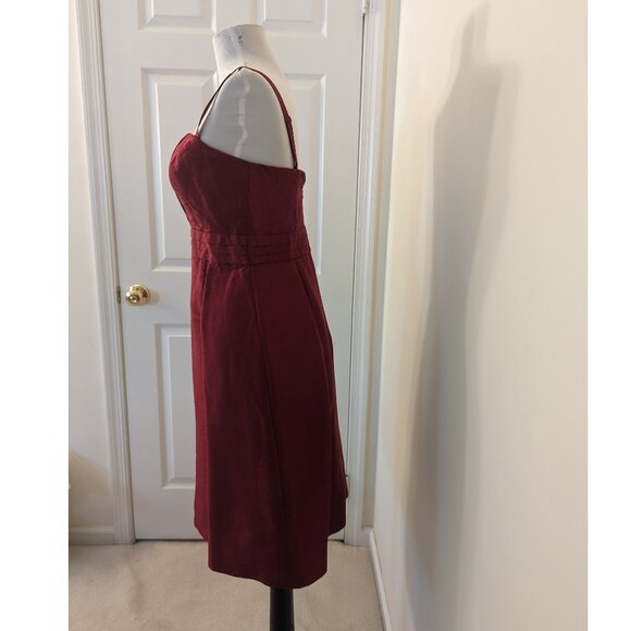 Tahari Detachable Strap A Line Fit Flare Red Dress Size 2 - Picture 3 of 8